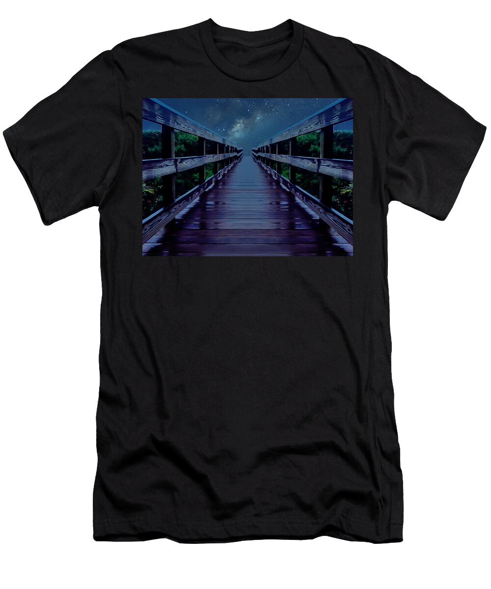 Night T-Shirt featuring the photograph Walk Into The Dream by Adam Timothy Strachn