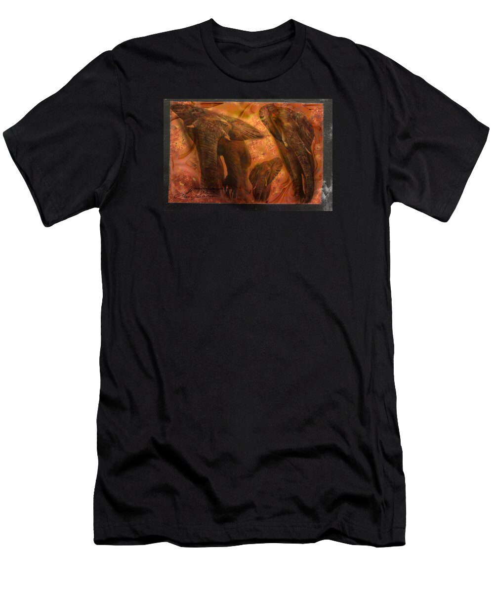 Elephant T-Shirt featuring the digital art Warped Elephant by Sue Masterson