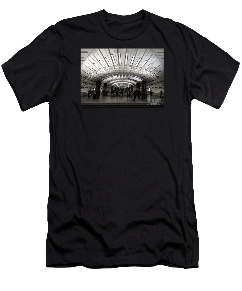 Dc Metro T-Shirt featuring the photograph Washington DC Metro Metro Center Stop by Art Whitton
