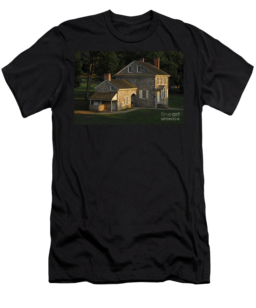 History T-Shirt featuring the photograph Washington's Headquarters at Valley Forge by Cindy Manero