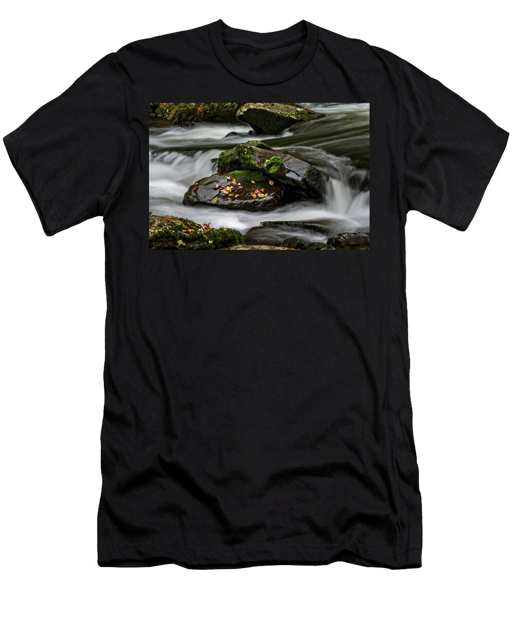 Leaf T-Shirt featuring the photograph Water Around Rocks by Greg and Chrystal Mimbs
