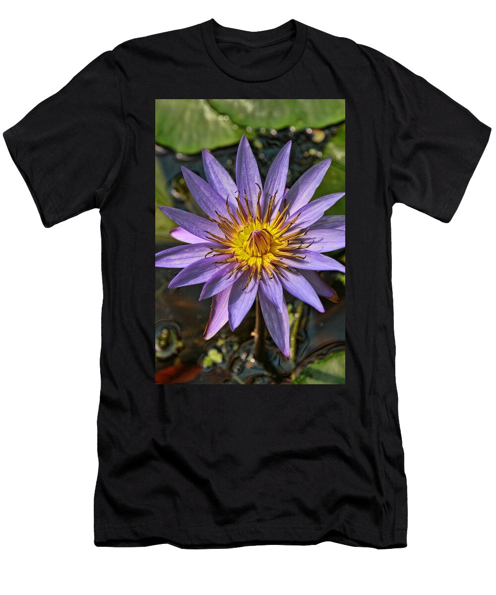 Flower T-Shirt featuring the photograph Water Lily 33 by Allen Beatty