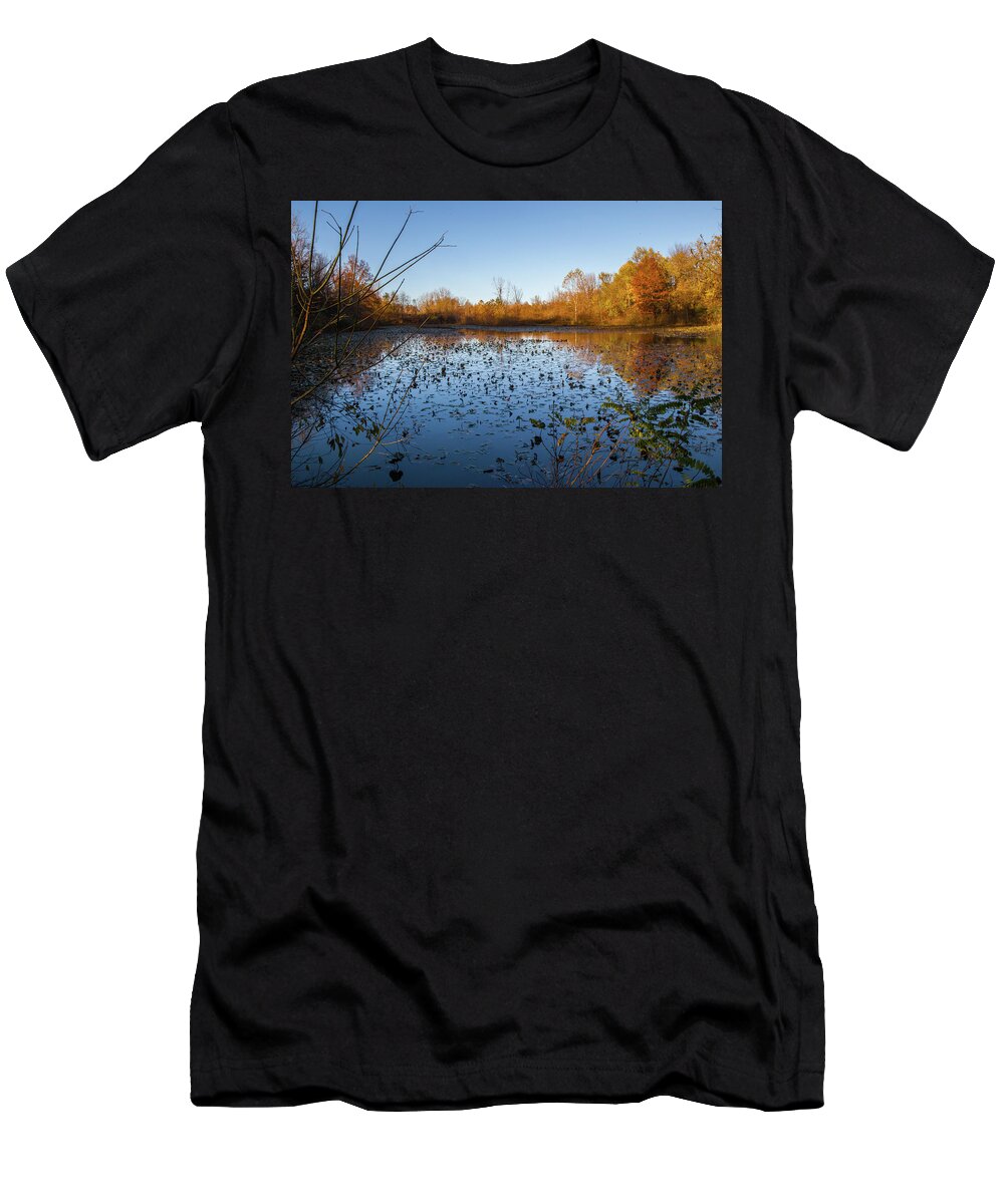 Water Lily T-Shirt featuring the photograph Water Lily Evening Serenade by Lon Dittrick