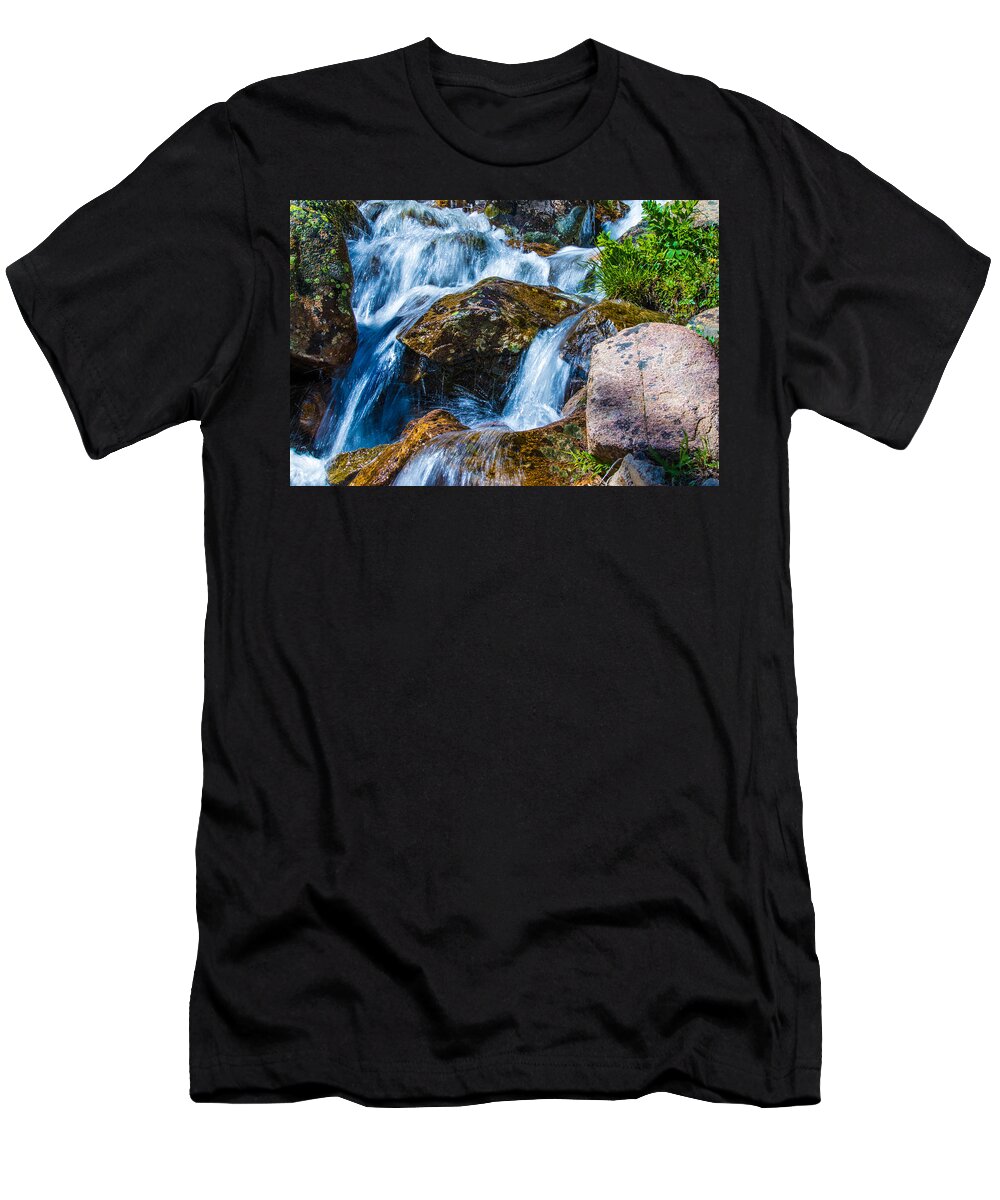 Waterfall T-Shirt featuring the photograph Waterfall 2 Berthoud Pass by Mindy Musick King