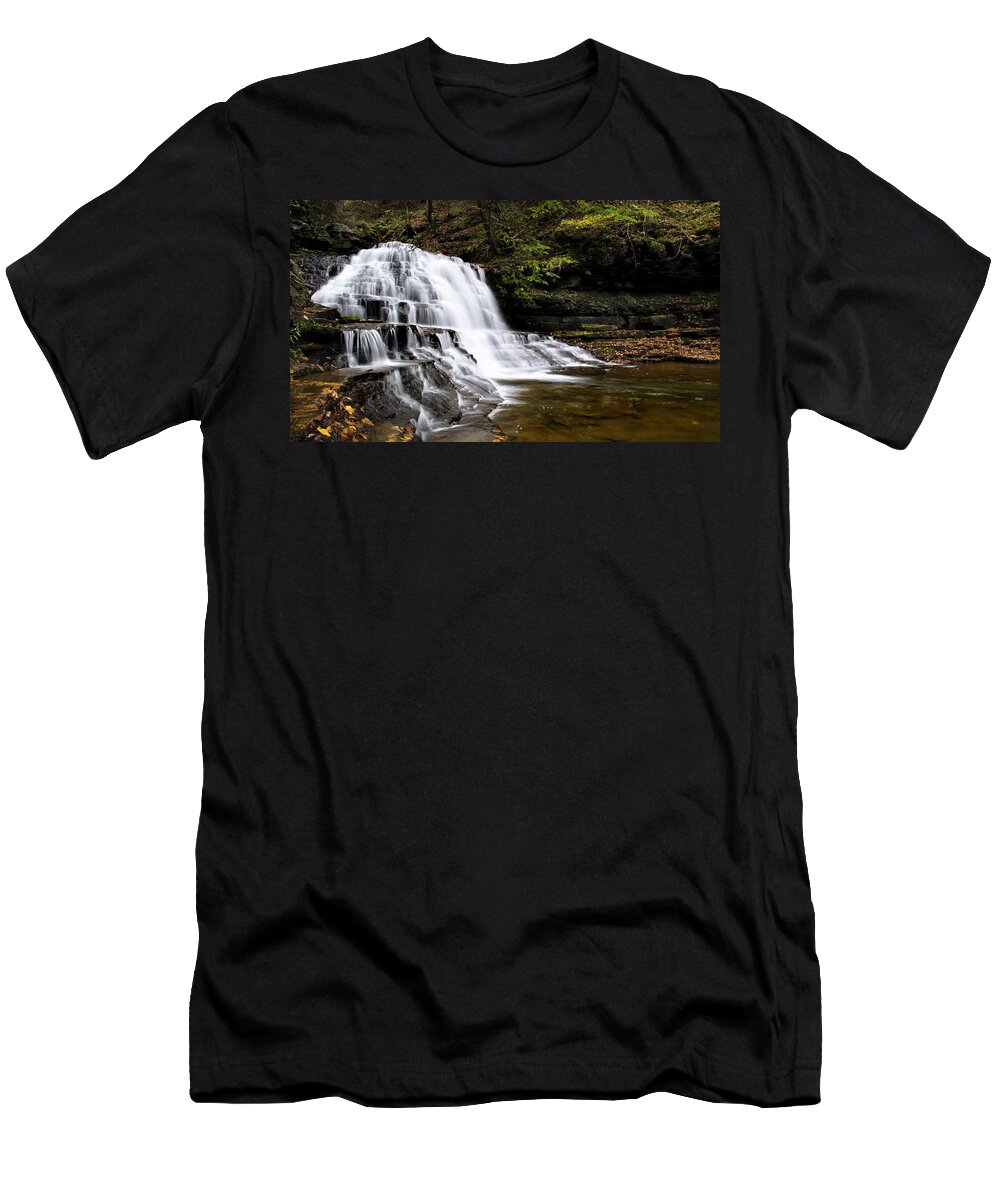 Waterfalls T-Shirt featuring the photograph Waterfall Cascade Salt Springs State Park by Christina Rollo