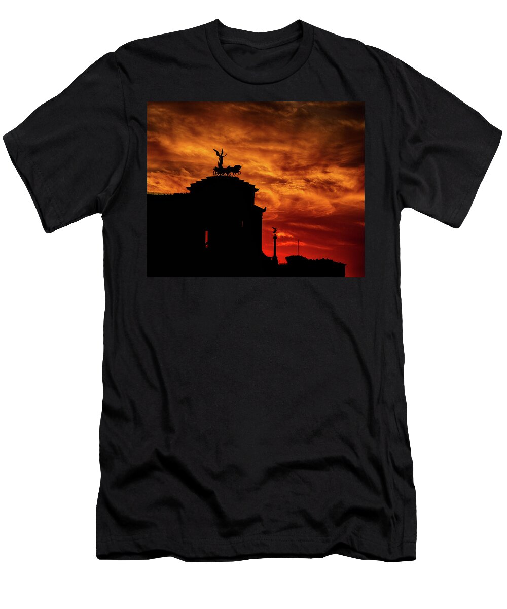 Rome T-Shirt featuring the photograph While Rome Burns by Rob Davies