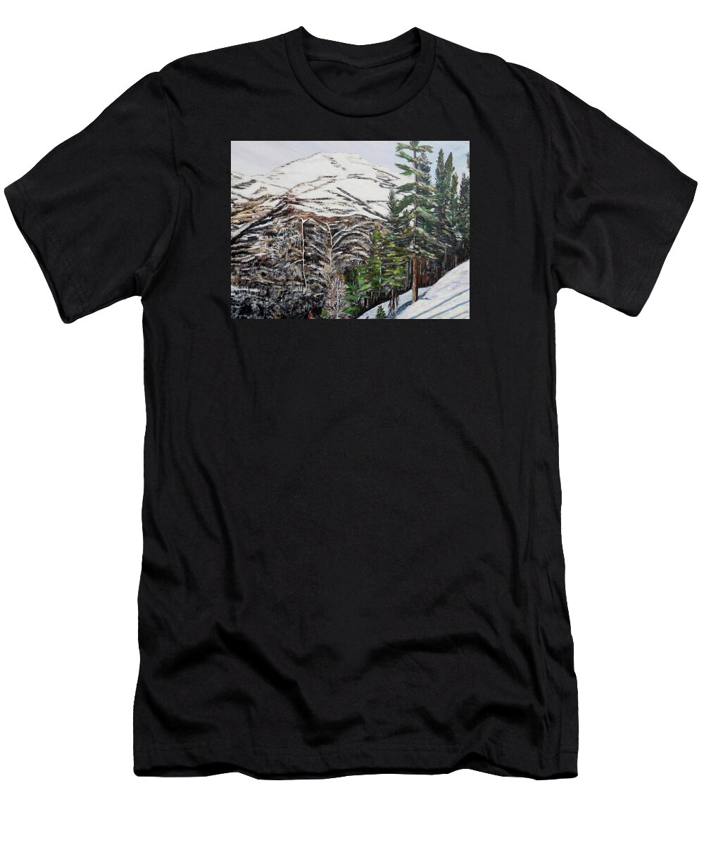 Mountain T-Shirt featuring the painting Whispering pines by Marilyn McNish