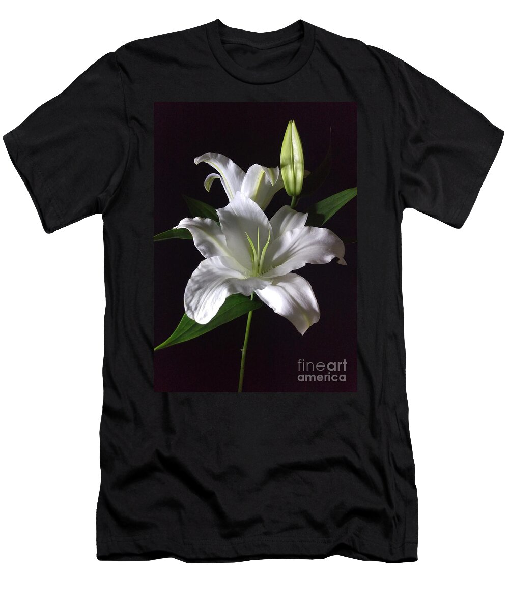 Photography T-Shirt featuring the photograph White Lily by Delynn Addams