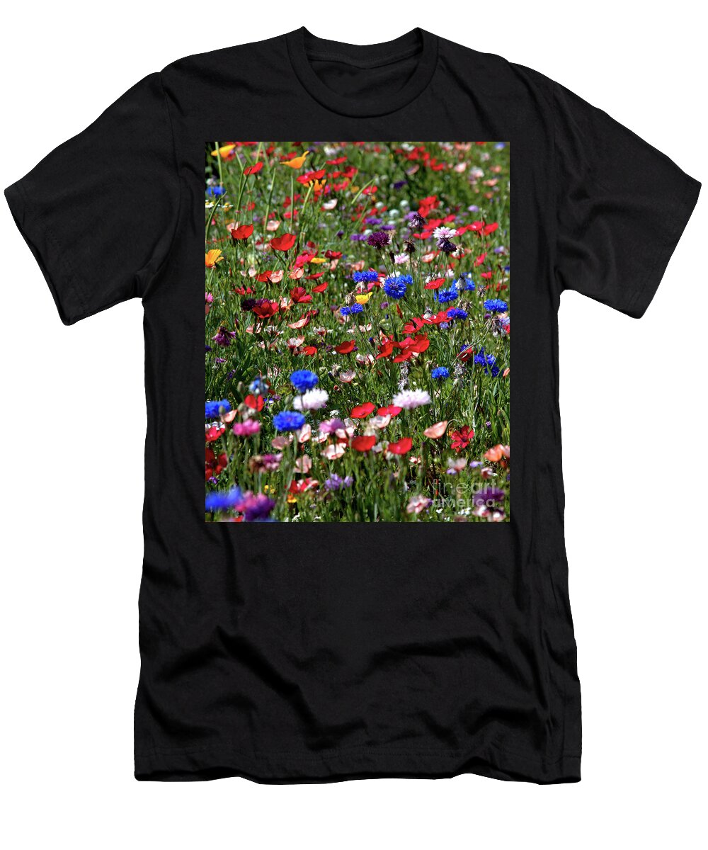 Flowers T-Shirt featuring the photograph Wild Flower Meadow 2 by Baggieoldboy