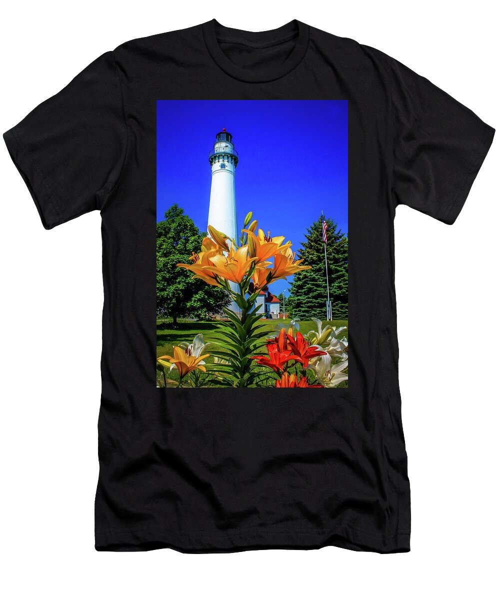 Lighthouse T-Shirt featuring the photograph Wind Point Lighthouse by Tony HUTSON