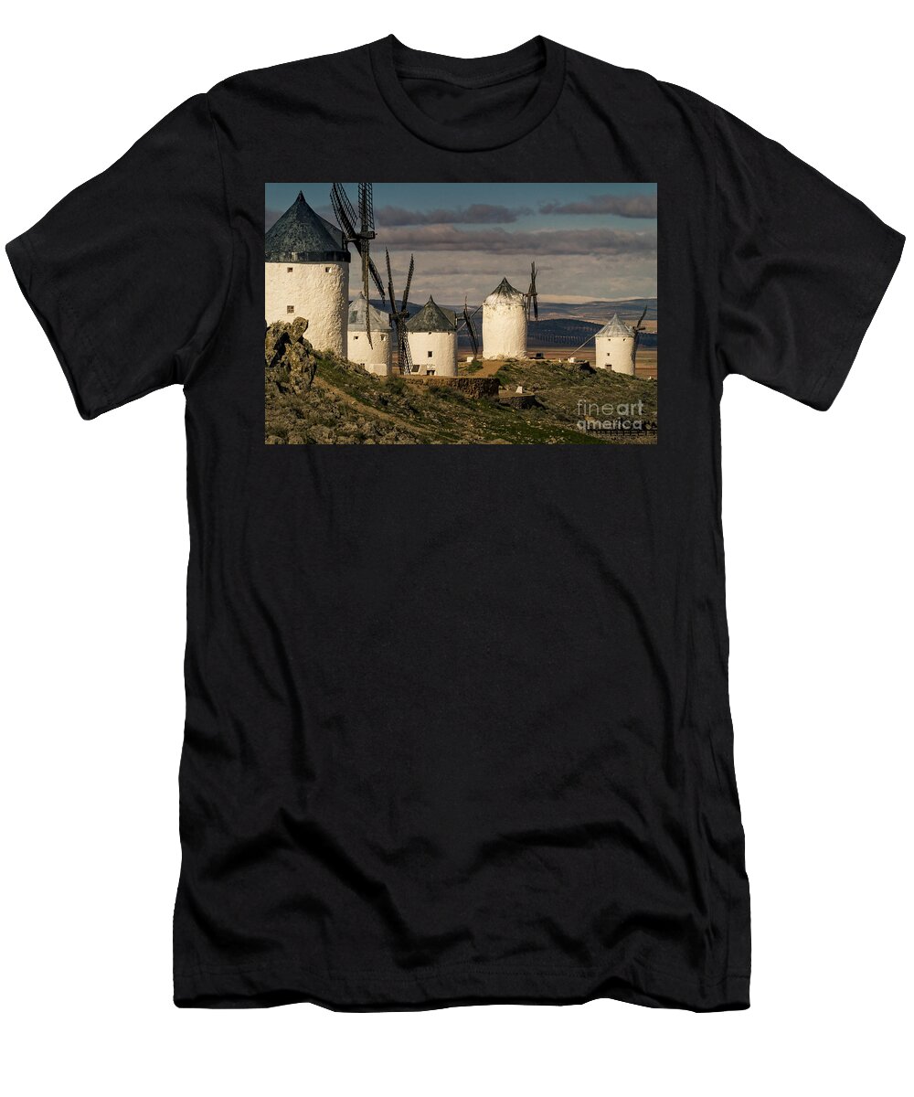 Windmills T-Shirt featuring the photograph Windmills of La Mancha by Heiko Koehrer-Wagner