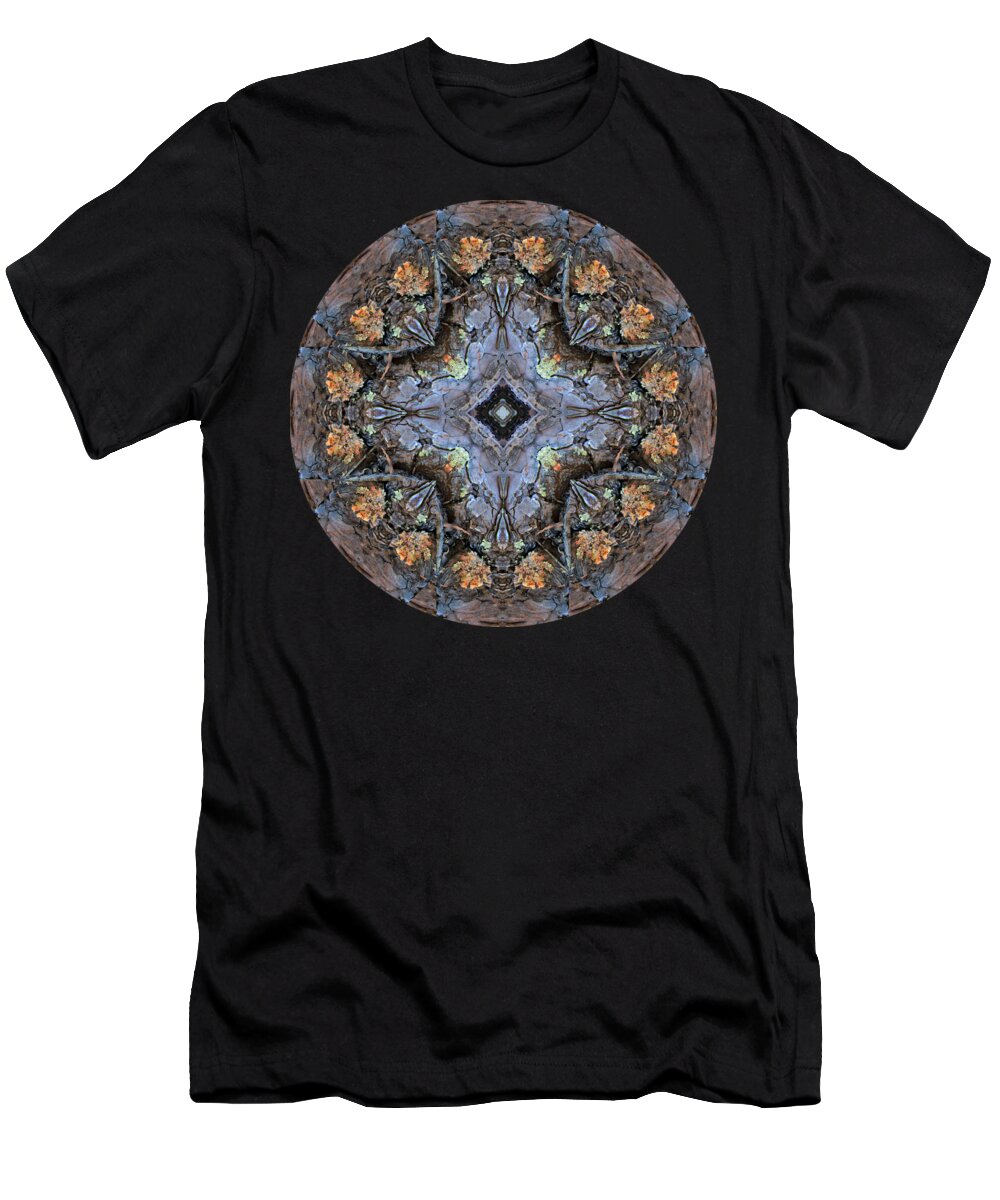 Mandala T-Shirt featuring the digital art Winged Creatures in a Star Kaleidoscope #1 by Julia L Wright
