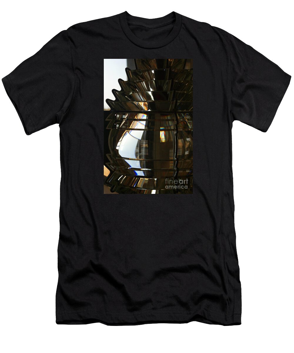 Lighthouse T-Shirt featuring the photograph Within The Rings Of Lenses And Prisms by Linda Shafer