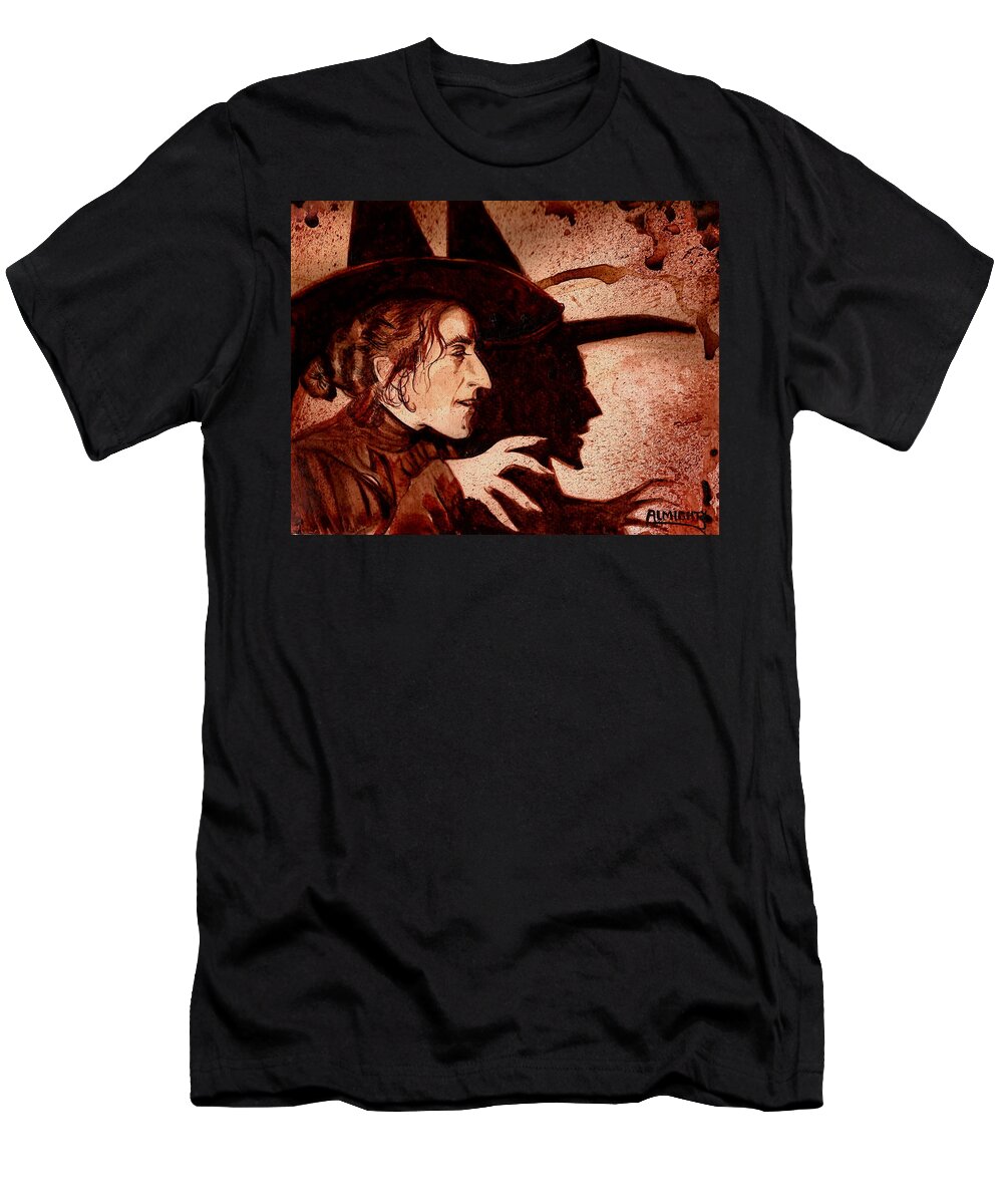 Ryan Almighty T-Shirt featuring the painting WIZARD OF OZ WICKED WITCH - dry blood by Ryan Almighty