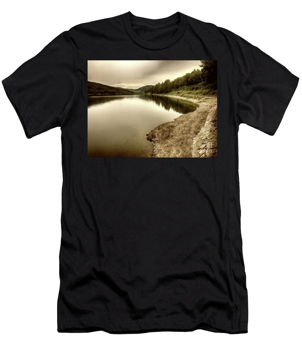 Diemelsee T-Shirt featuring the photograph Wonderfully calm lake - Wundervoll ruhiger See by Eva-Maria Di Bella