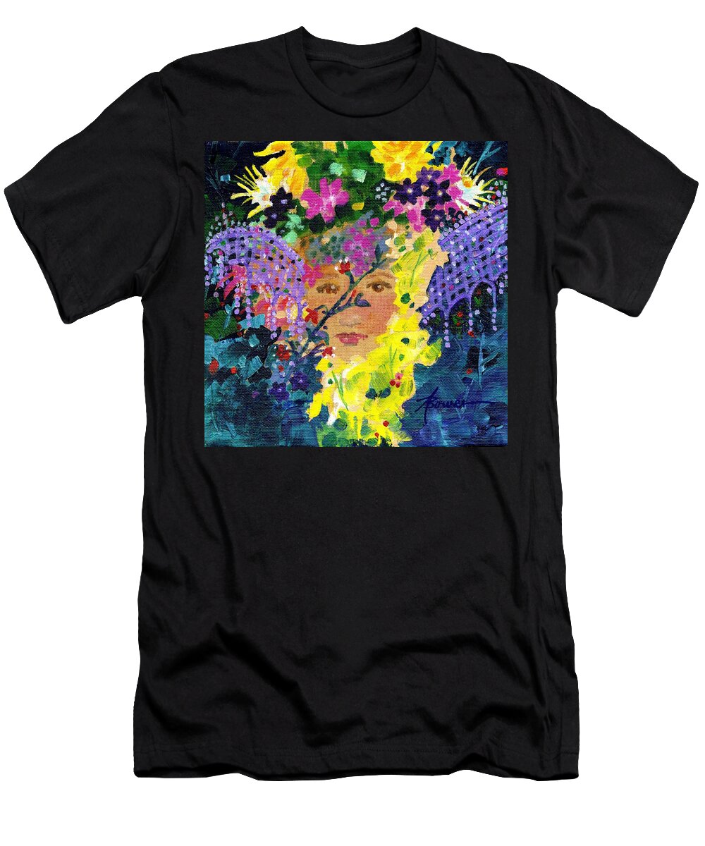 Fantasy T-Shirt featuring the painting Wood Nymph by Adele Bower