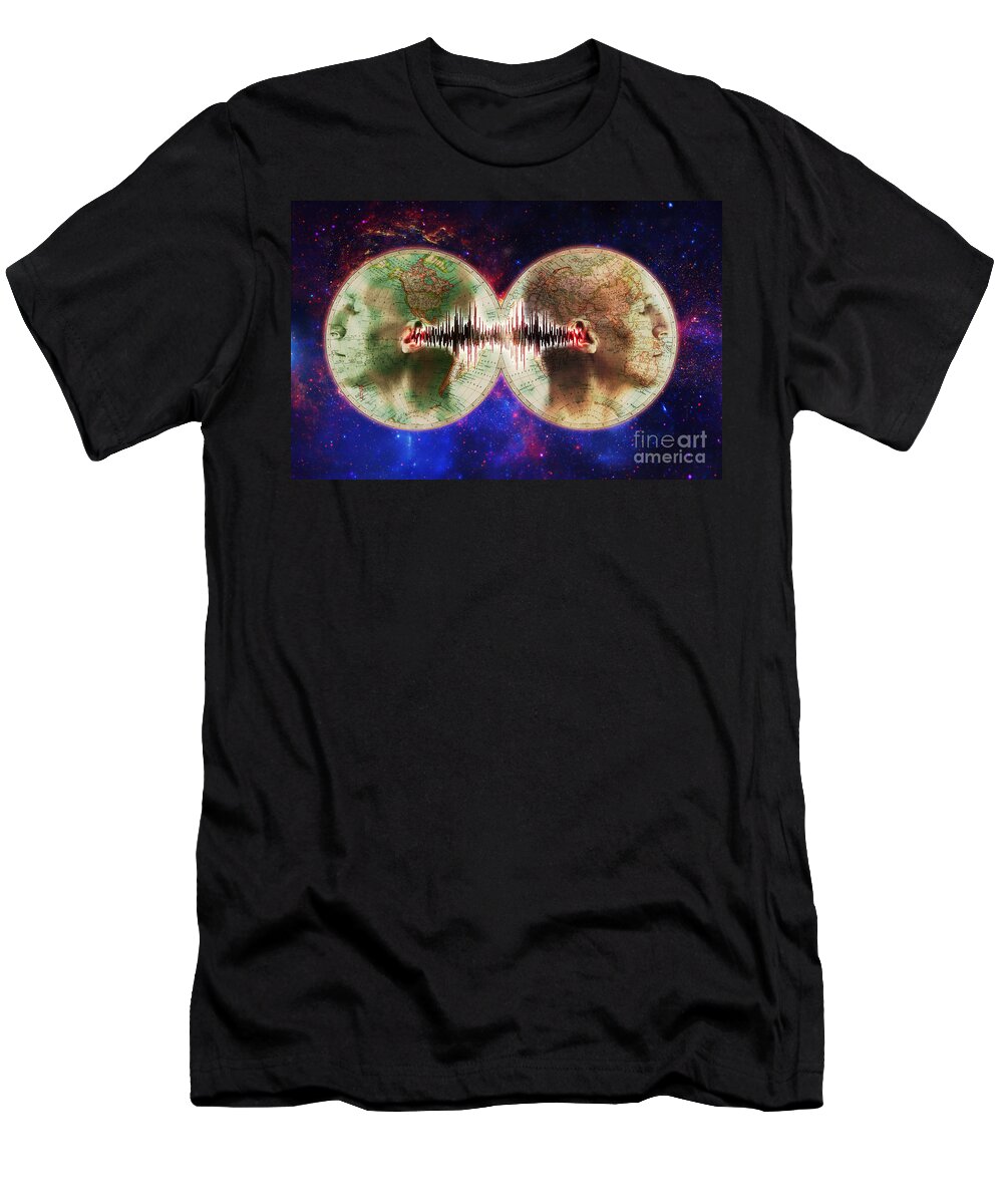 Earth T-Shirt featuring the photograph World Communications by George Mattei
