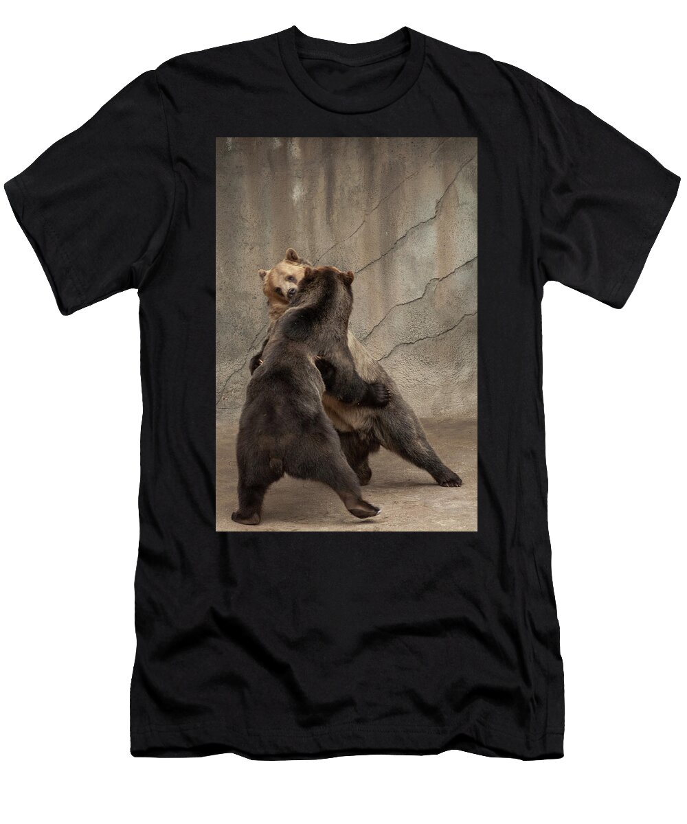 Animals T-Shirt featuring the photograph Wrestling Bears by Stewart Helberg