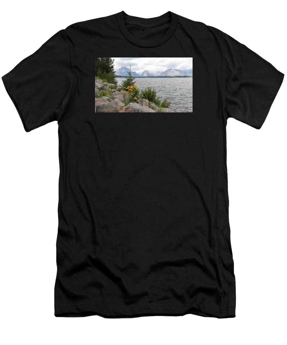 Tetons T-Shirt featuring the photograph Wyoming Mountains by Diane Bohna