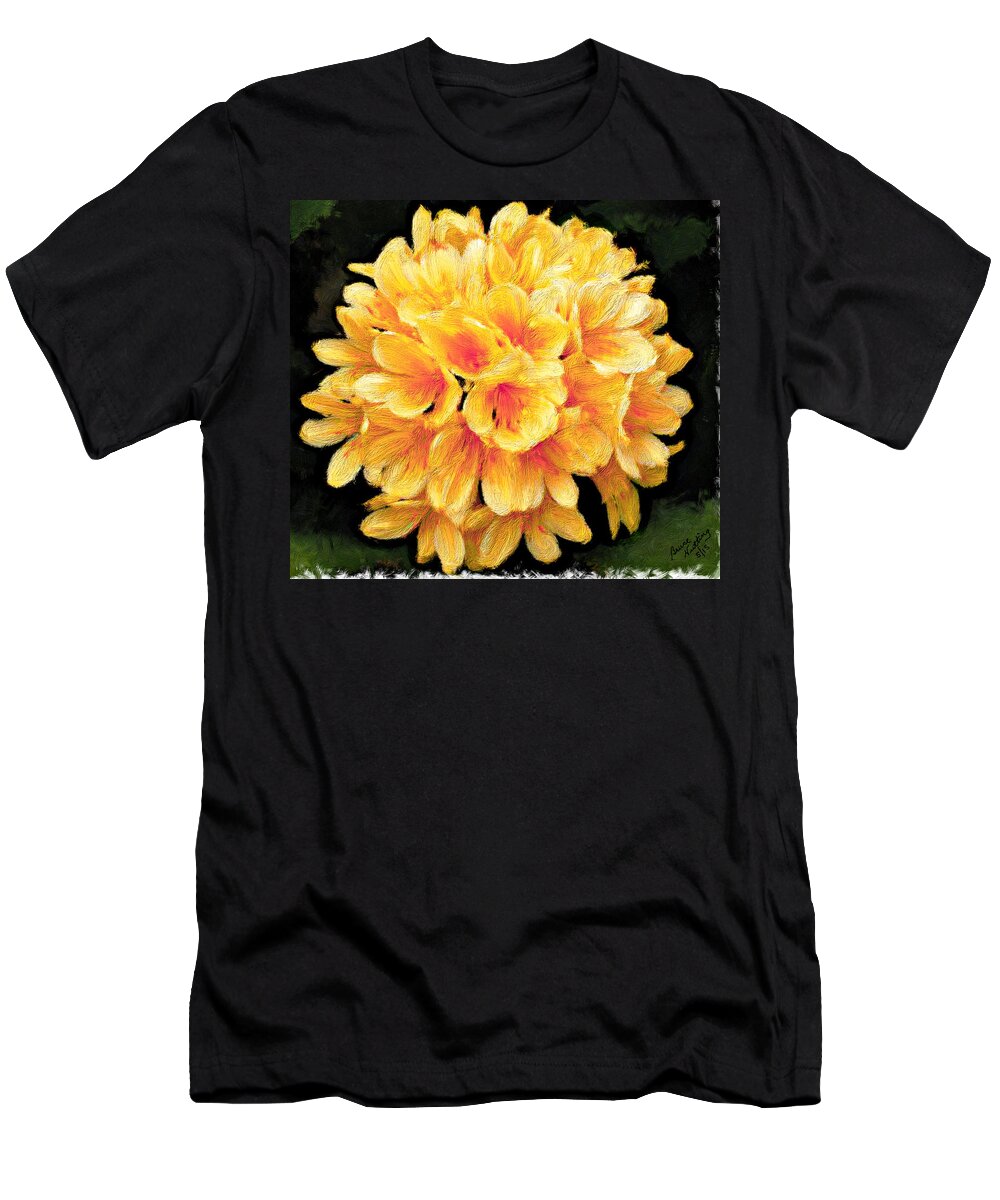 Bruce T-Shirt featuring the painting Yellow Orange Viburnum by Bruce Nutting