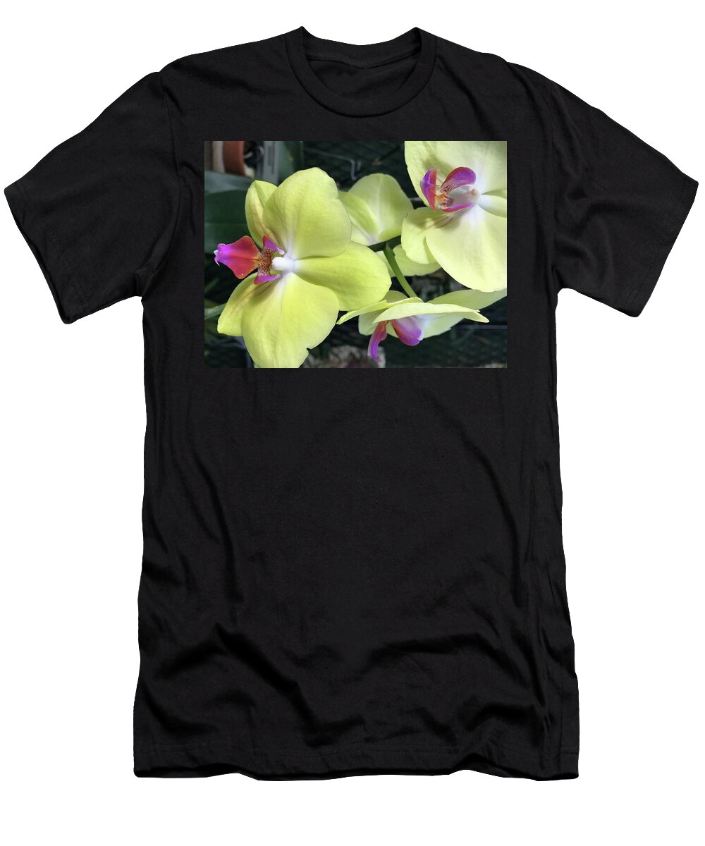 Flowers T-Shirt featuring the photograph Yellow Orchid by Jean Wolfrum