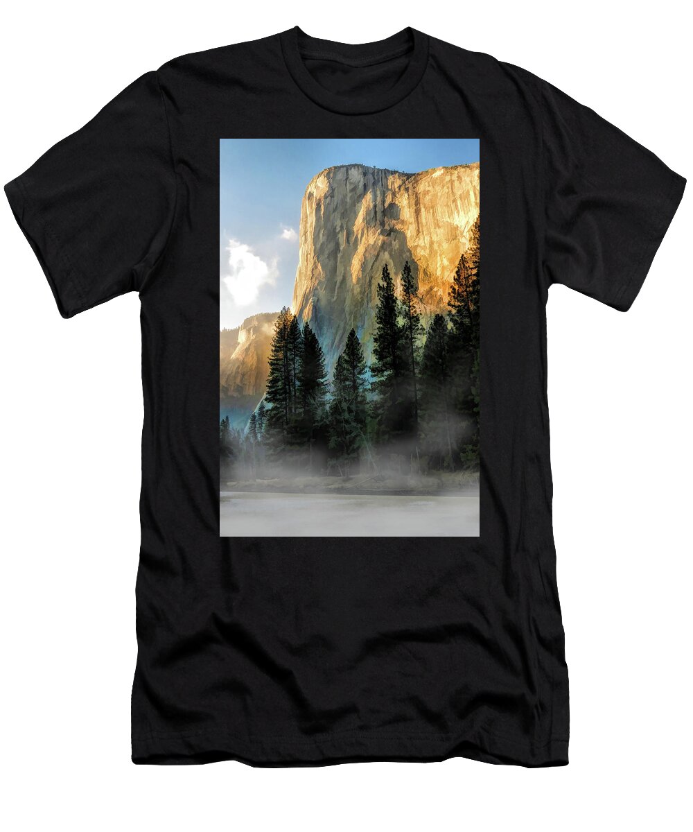 Yosemite T-Shirt featuring the painting Yosemite National Park El Capitan by Christopher Arndt