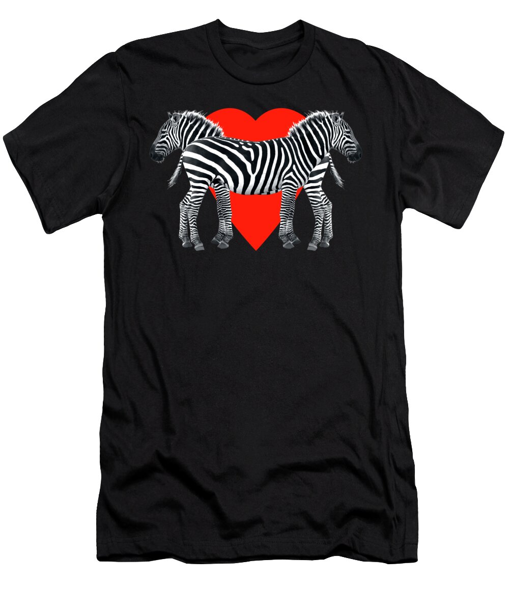 Africa T-Shirt featuring the photograph Zebra Love by Gill Billington