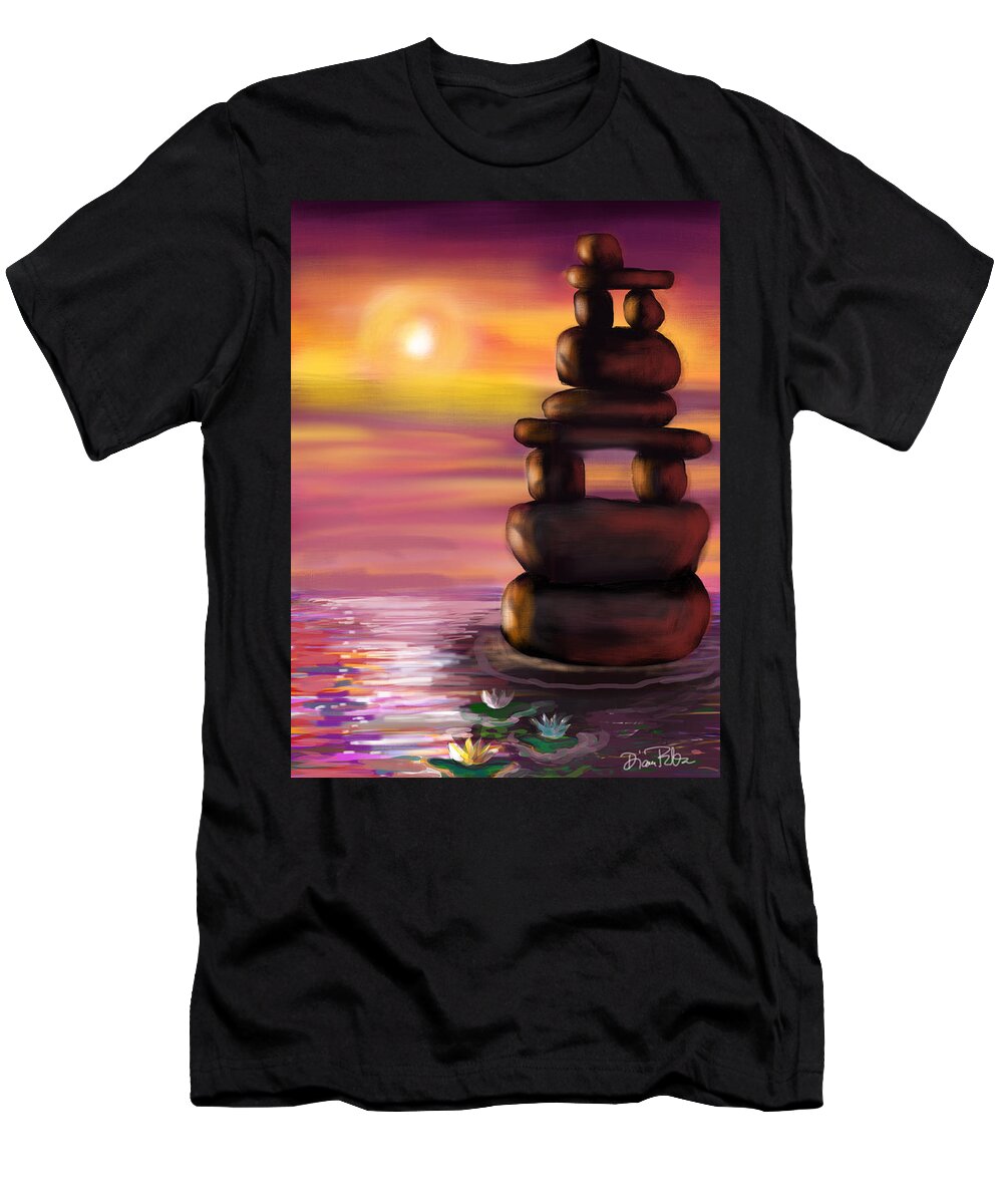 Zen T-Shirt featuring the digital art Zen Sunset by Serenity Studio Art
