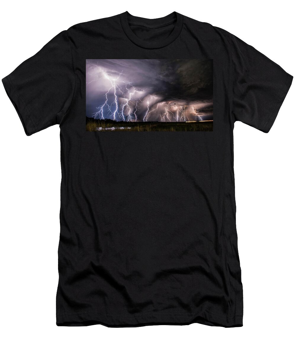 Lightning T-Shirt featuring the photograph Zeus's Revenge by Marcus Hustedde