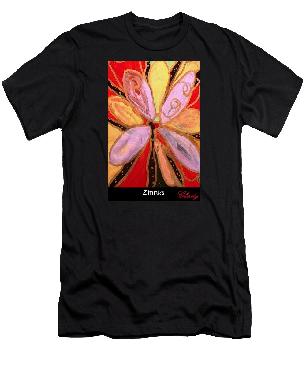 Zinnia T-Shirt featuring the painting Zinnia by Clarity Artists