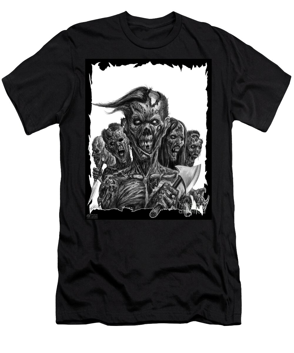 Tony Koehl T-Shirt featuring the drawing Zombies by Tony Koehl