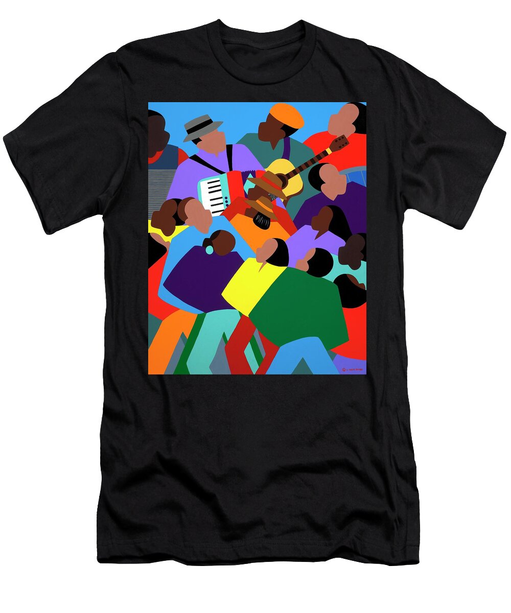 New Orleans T-Shirt featuring the painting Zydeco by Synthia SAINT JAMES