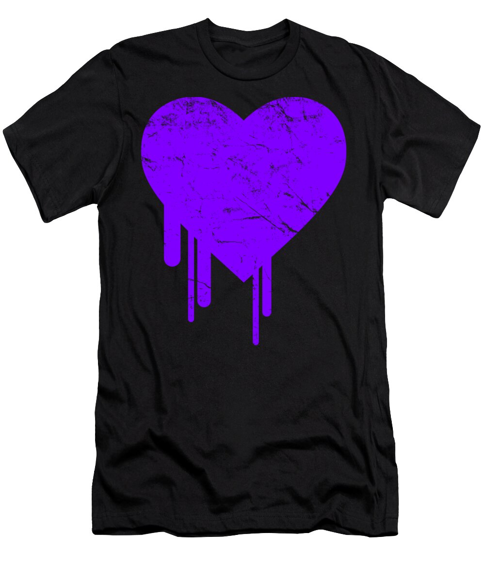 Cool T-Shirt featuring the digital art Bleeding Purple Heart #1 by Flippin Sweet Gear