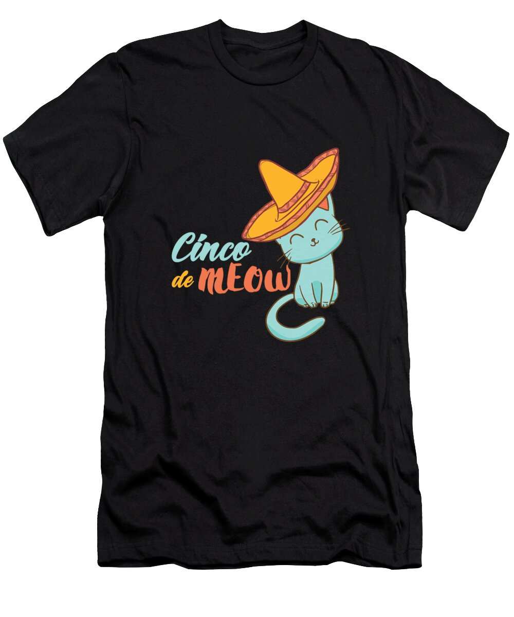 Big-foot T-Shirt featuring the digital art 1 Cinco De Meow by Andrea Robertson