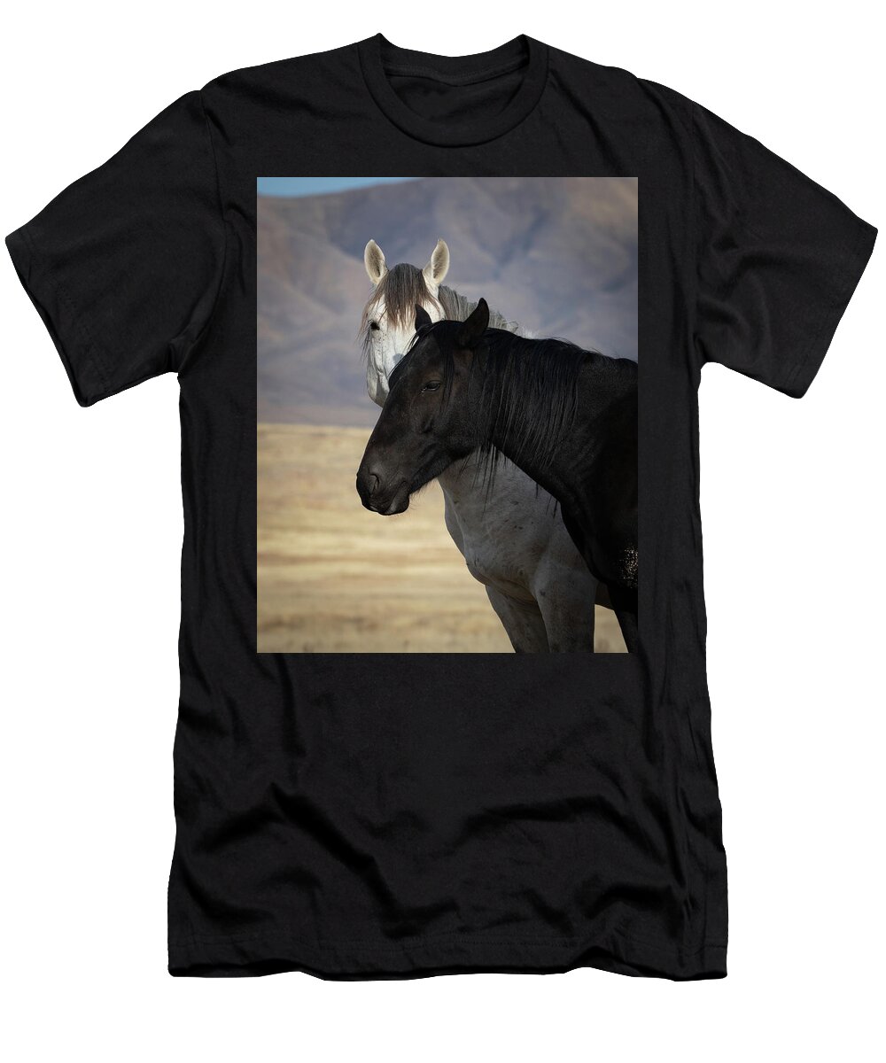 Wild Horses T-Shirt featuring the photograph Contrasts #1 by Mary Hone