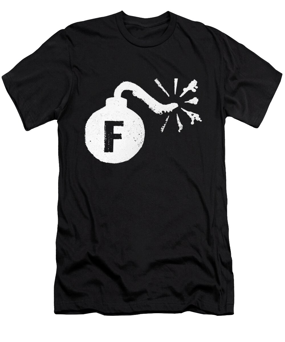 Cool T-Shirt featuring the digital art F Bomb #1 by Flippin Sweet Gear