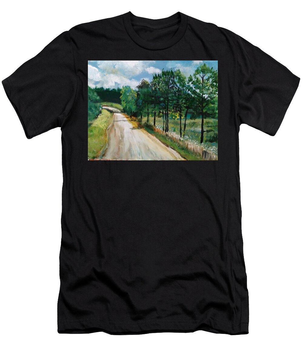 Landscape T-Shirt featuring the painting Going Home #1 by Mike Benton