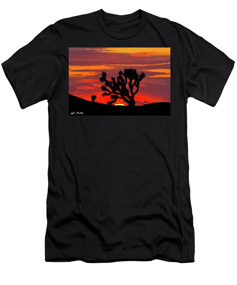 Arid Climate T-Shirt featuring the photograph Joshua Tree at Sunset by Jeff Goulden