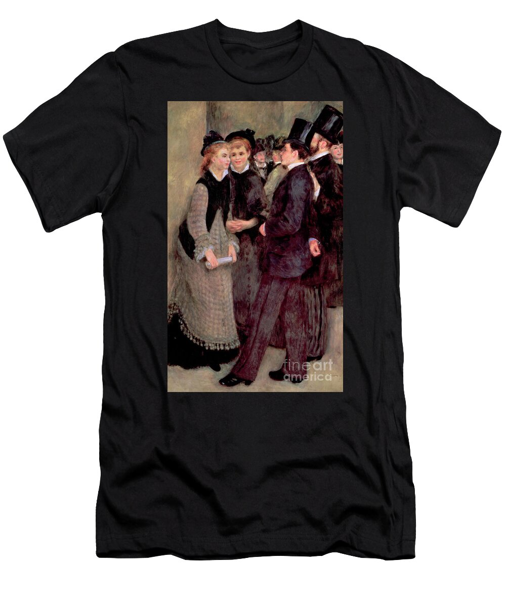 Renoir T-Shirt featuring the painting Leaving the Conservatory by Pierre Auguste Renoir