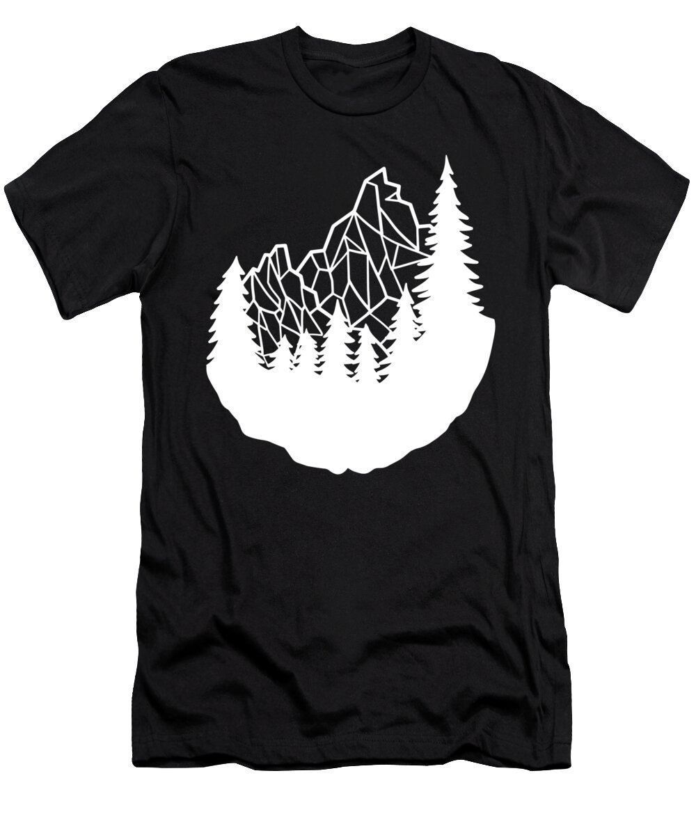 Nature T-Shirt featuring the digital art Mountain Geometry #1 by Mister Tee