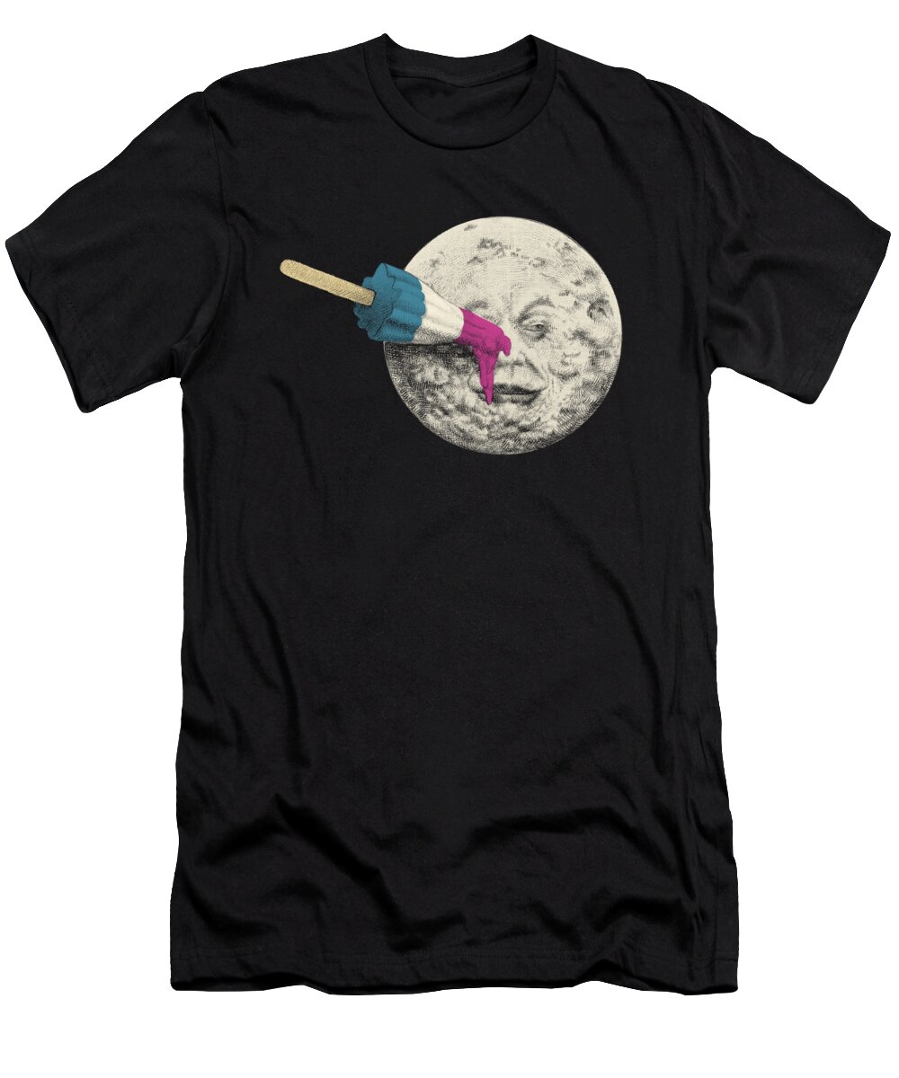 Moon T-Shirt featuring the drawing Summer Voyage - Option by Eric Fan