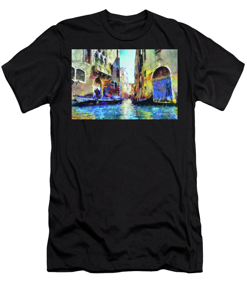 Landscape T-Shirt featuring the digital art Venetian scene #1 by Lutz Roland Lehn