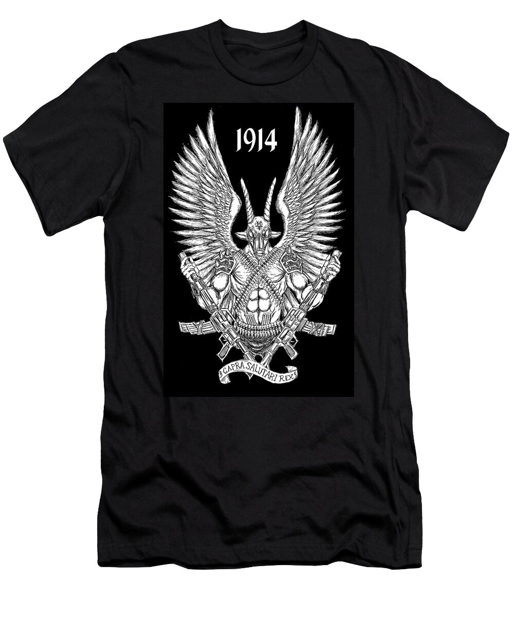 Baphomet T-Shirt featuring the drawing 1914 by Alaric Barca