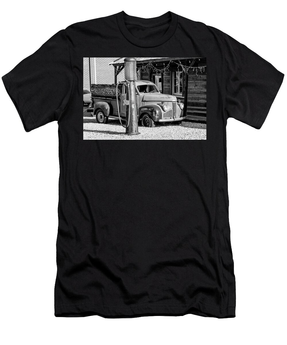  Truck T-Shirt featuring the photograph 1947 Studebaker M-5 Pickup Truck b/w by Gene Parks