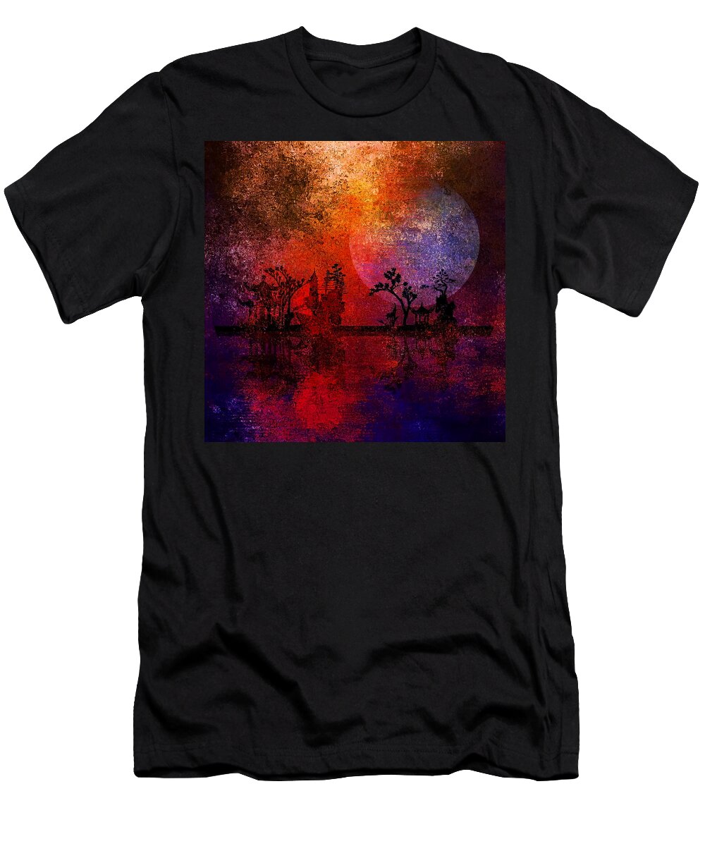 Night T-Shirt featuring the digital art Asia Landscape #2 by Bruce Rolff