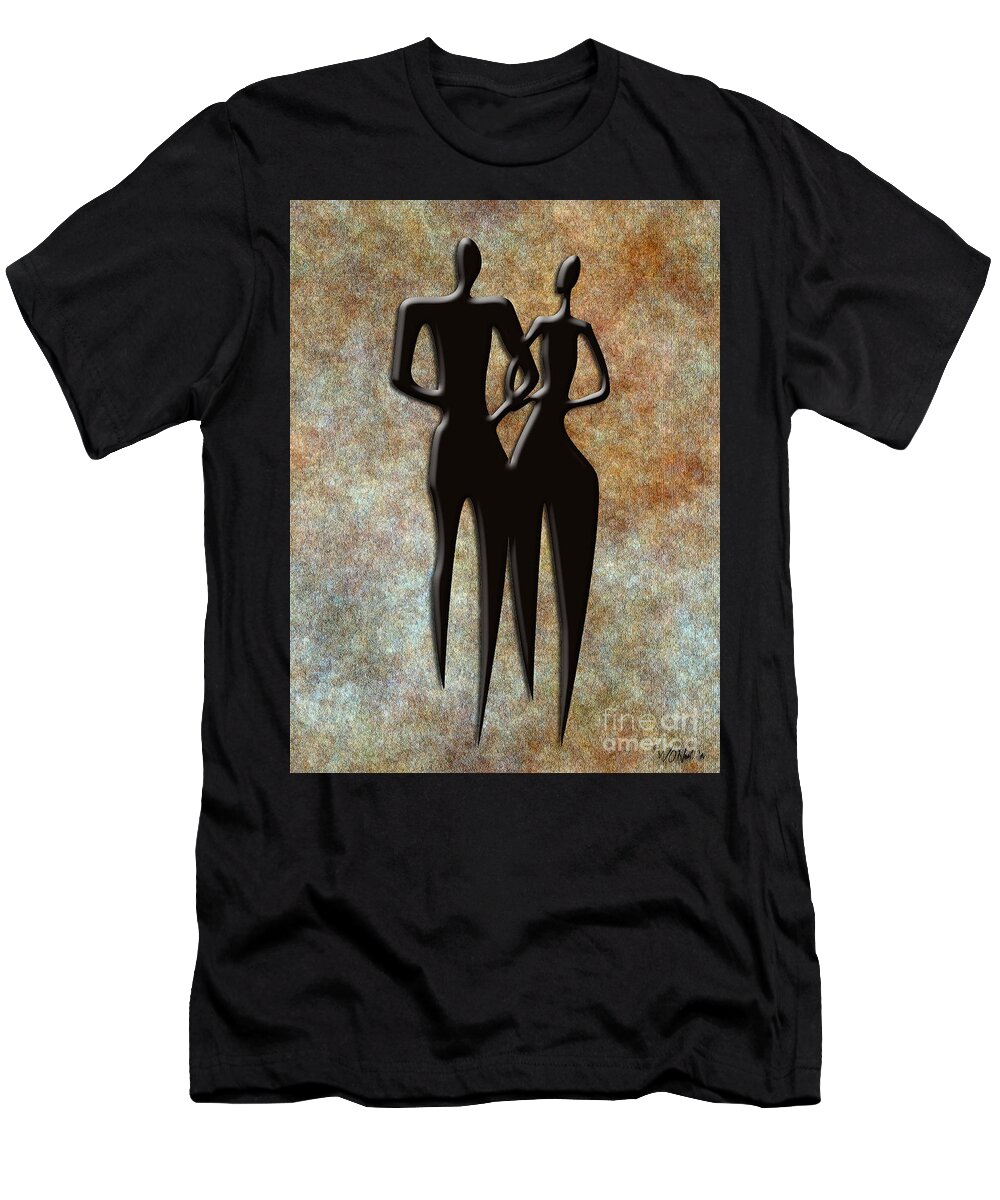 Figures T-Shirt featuring the digital art 2 People by Walter Neal