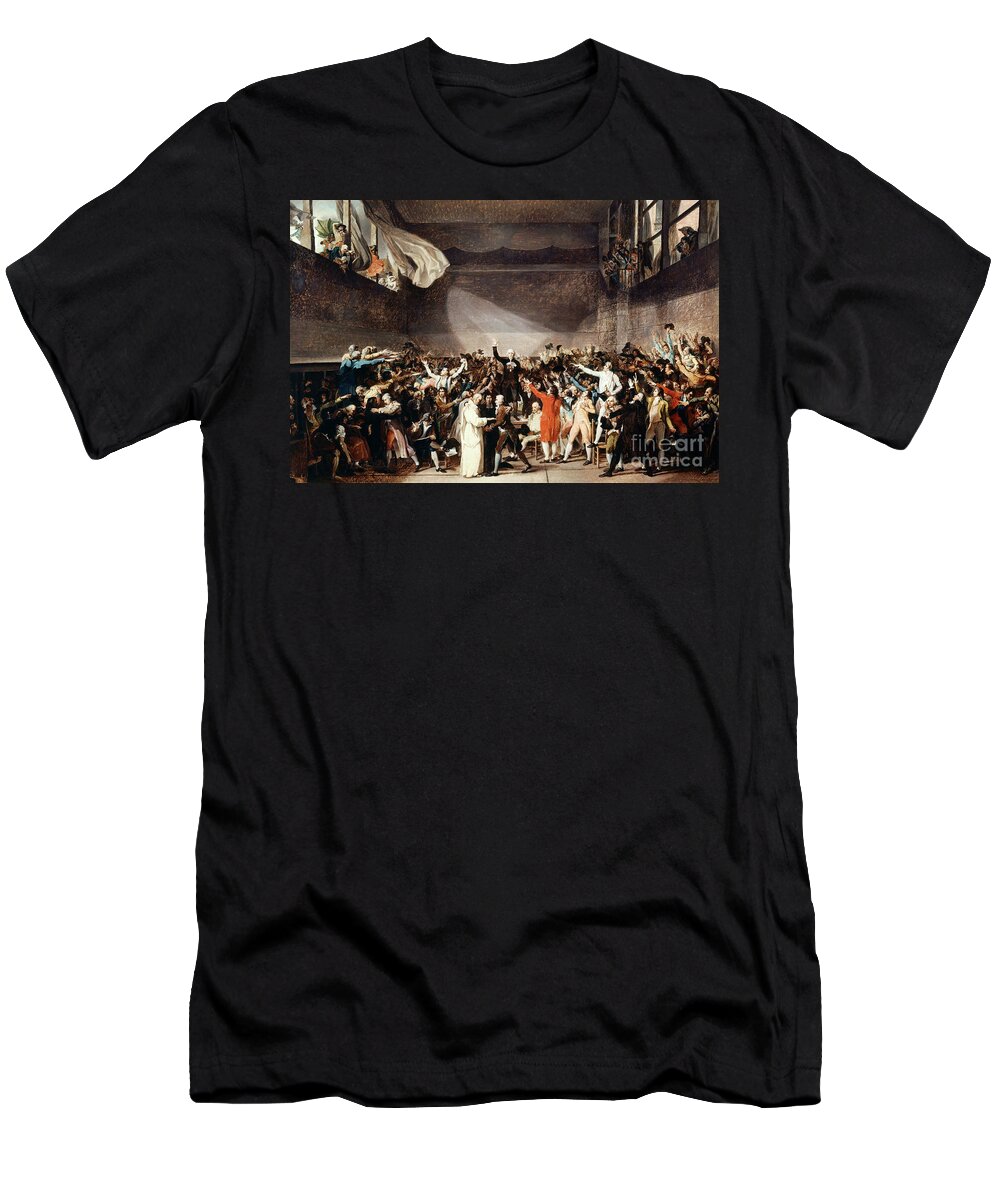 The Tennis Court Oath T-Shirt featuring the painting The Tennis Court Oath by Jacques Louis David