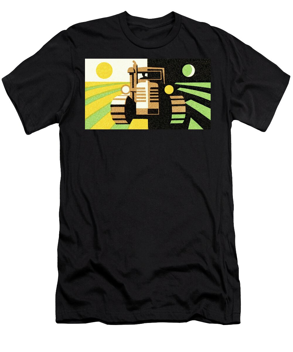 Agriculture T-Shirt featuring the drawing Tractor #20 by CSA Images
