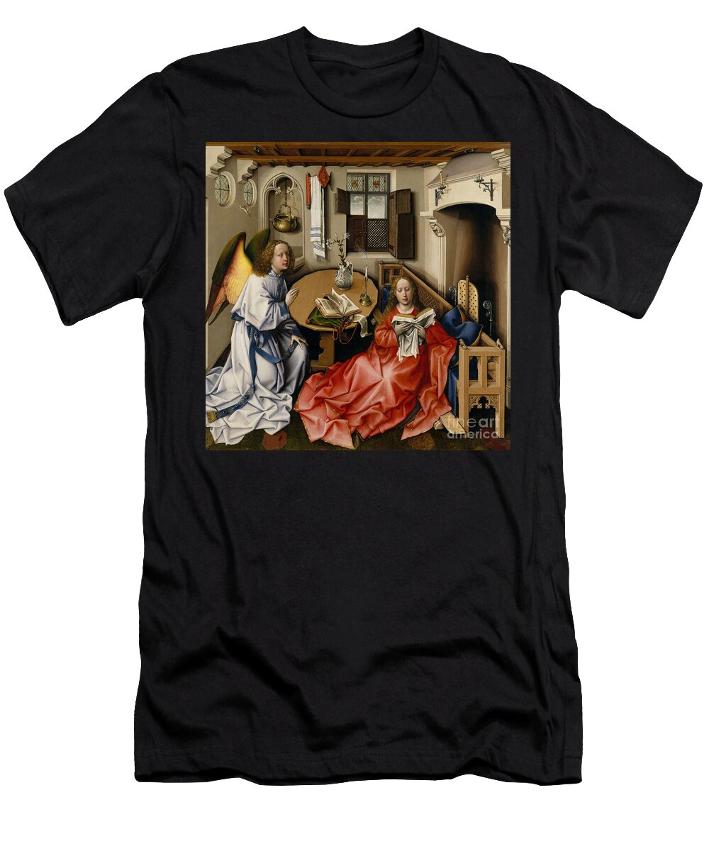 15th Century T-Shirt featuring the painting Annunciation Triptych by Master Of Flemalle