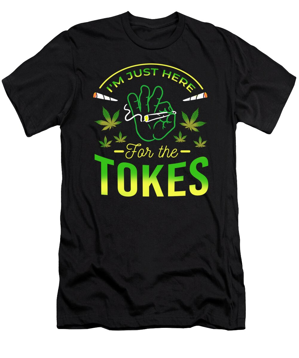 Gift-idea T-Shirt featuring the digital art Smoke Weed Cannabis Marijuana Ganja Blunt Joint #4 by TeeQueen2603